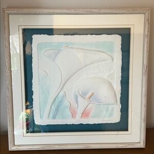 Figi Graphics Framed 3D Calla Lilies Hand-Cast Paper Art Piece